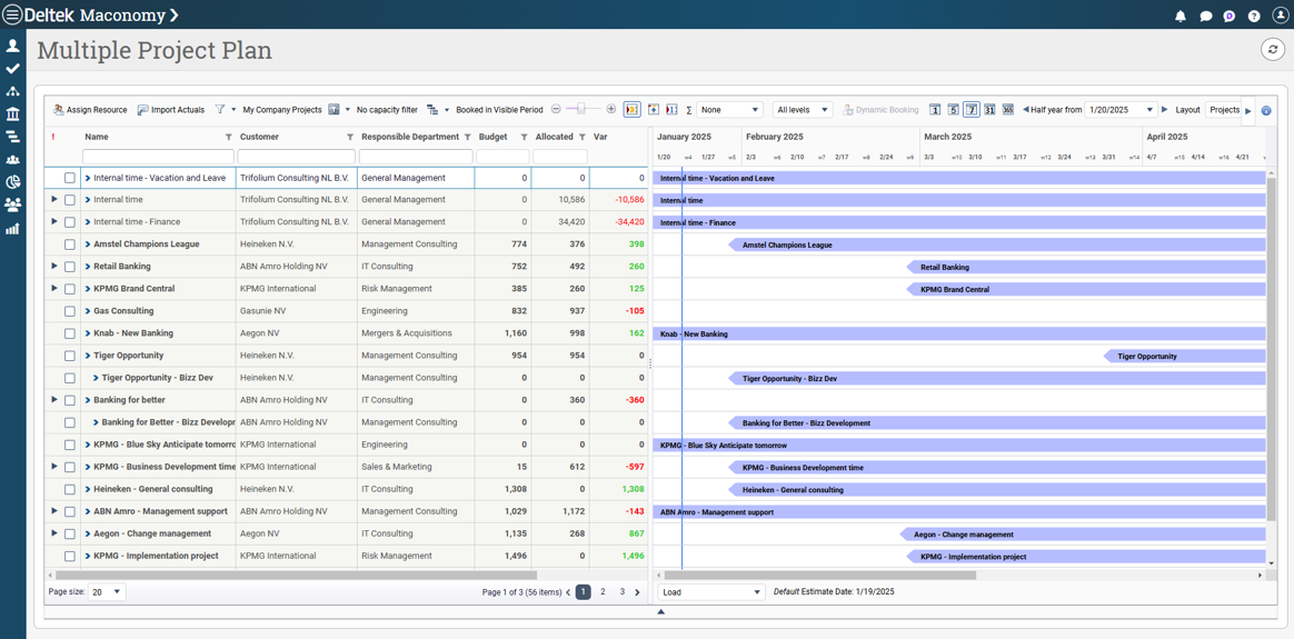 Multiple Project Plan